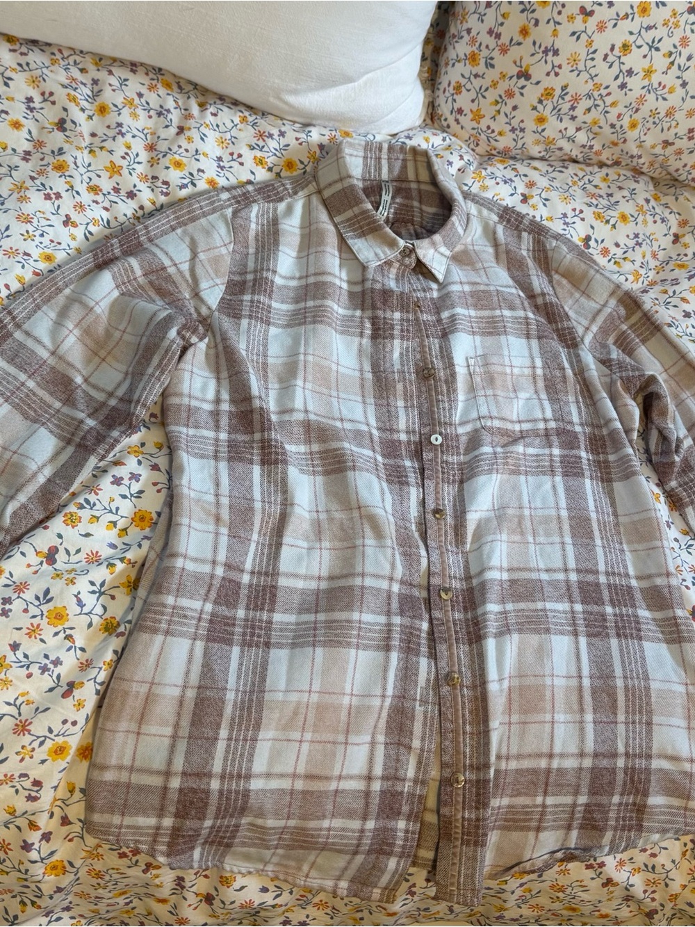Kuhl Brown and Cream Plaid Button-Down Shirt